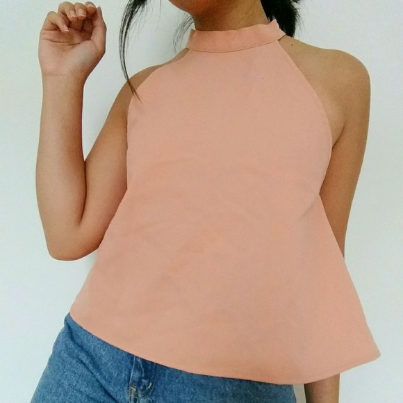 ASOS Salmom Pink Mock Neck Halter Top - Picture 4 of 4